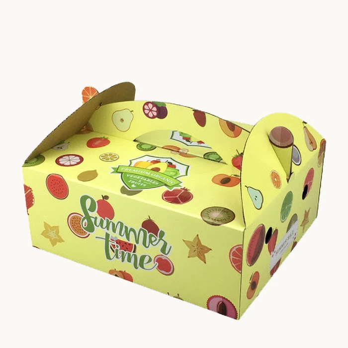 Customized Boxes Foldable Corrugated Apple Fruit Packaging Wax Waterproof Carton For Banana Vegetable Gift