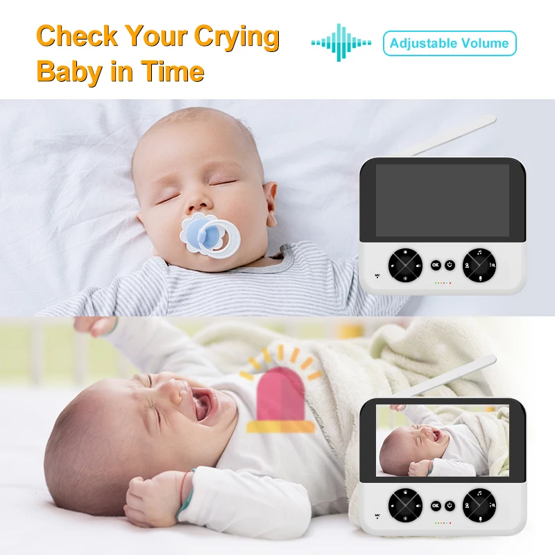 4.2Inch LCD Monitor Night Vision Wireless Baby Monitor Camera Two-Way Audio Temperature Monitoring Digital Video Nanny Camera