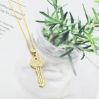 Unique Pendant Unique Design Stylish Gold Plated Key Shape Crystal Pendant Necklace For Women Girl Christian