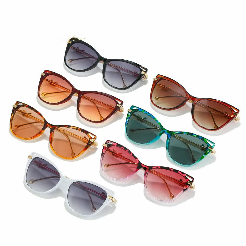 Top Fashion Metal Gradient As Picture Sunglasses Sports Eyewear women Glasses Opp Bag