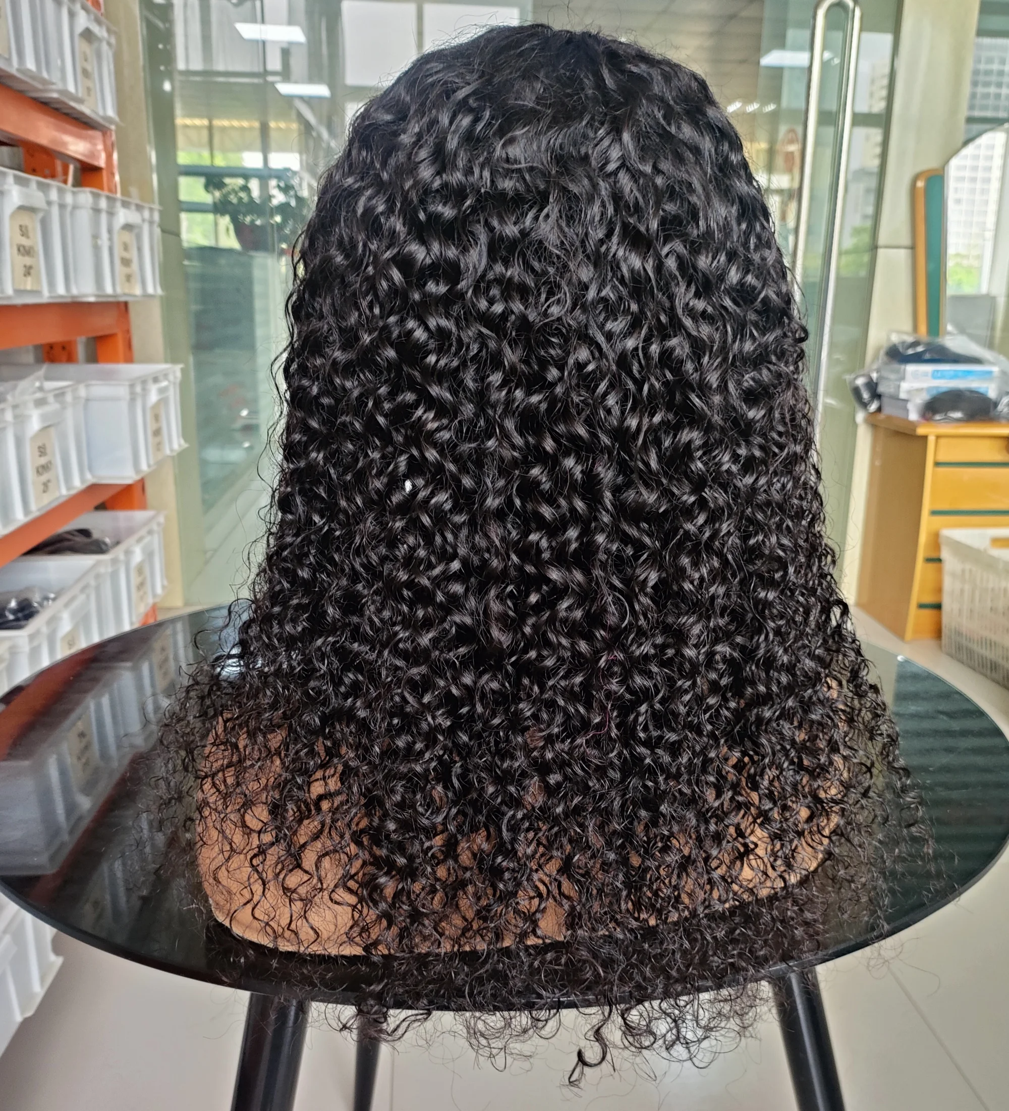 Factory Full Machine Made Wigs Virgin Cuticle Aligned Hair Non Lace Wigs Natural Color Curly Human Hair Wigs With Bangs