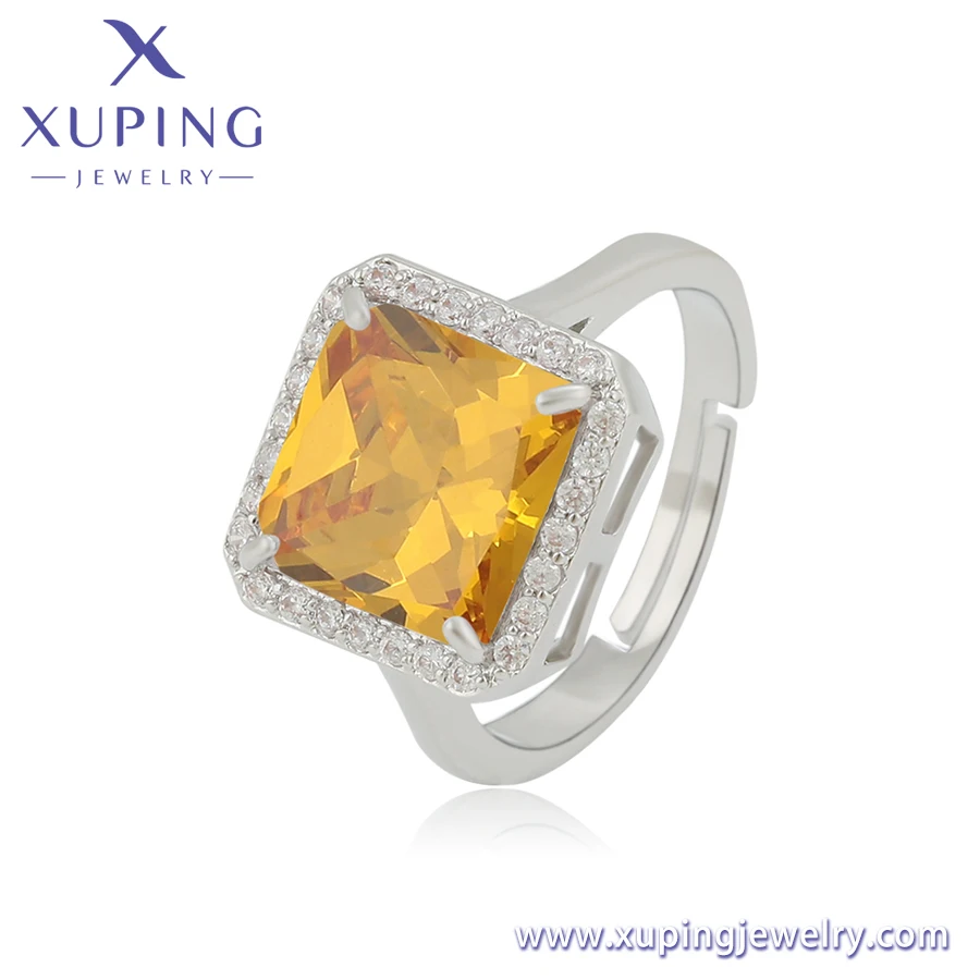 Ymring-290 Xuping jewelry elegant luxury environmental protection copper material square synthetic CZ new engagement ring