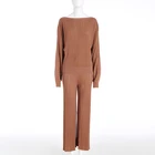 Ribbed Knitwear Manufacturer Knitwear Manufacturer Women Knitted Ribbed Sweater Set 2 Piece Wool Sleeve Set