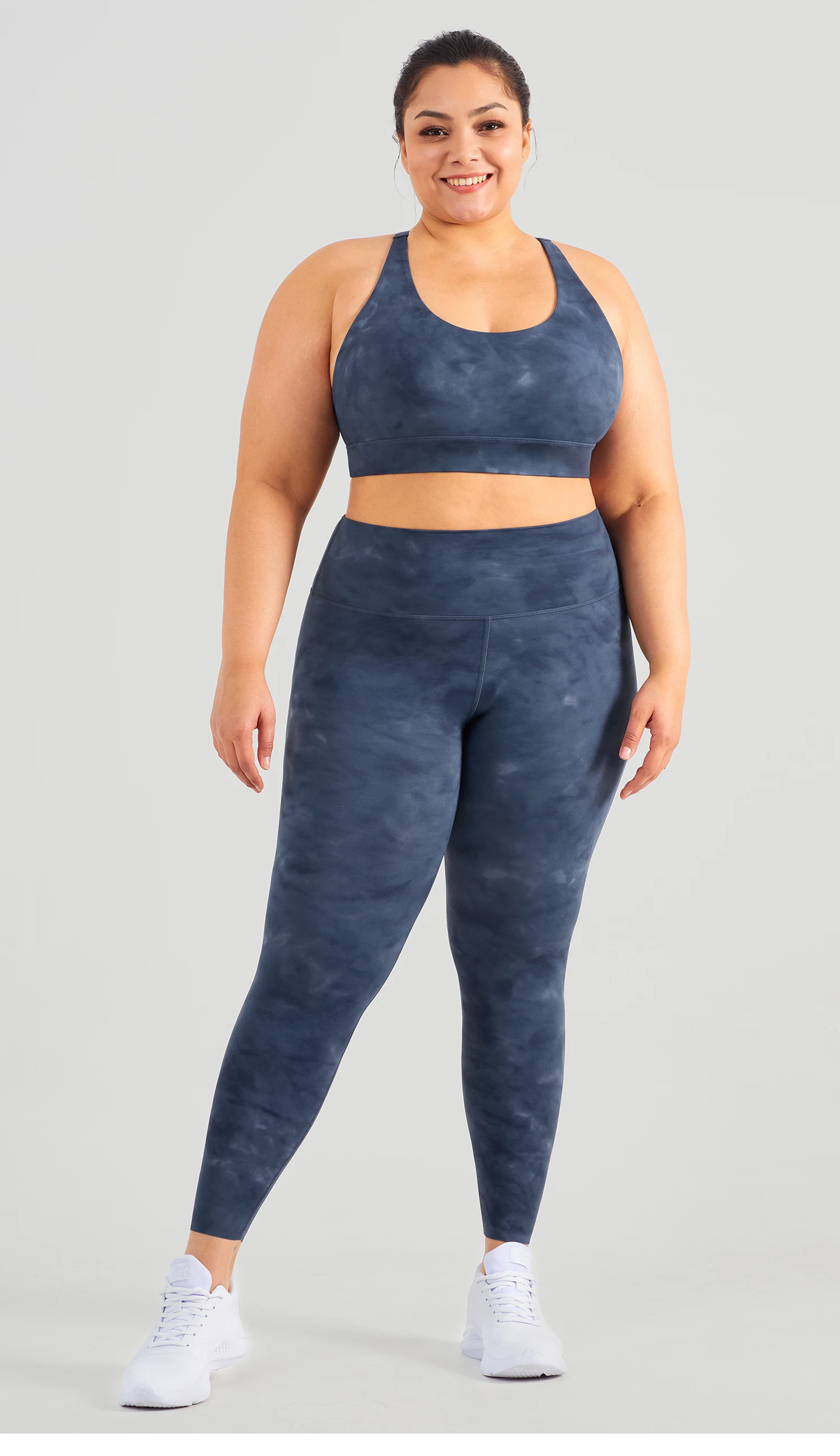 Wholesale Plus Size Women Tie Dye Sport Bra Top Fitness Shockproof Workout Wear