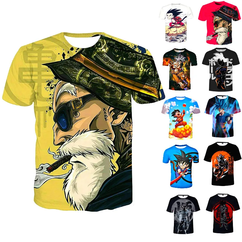 Dragonball T-shirt Anime Summer 3d Print Cartoon Fashion Mens Womens Boys  Goku Vegeta Saiyan Free Shipping Plain T-shirts - Buy Dragonball T-shirt,3d  Print,Plain T-shirts Product on 