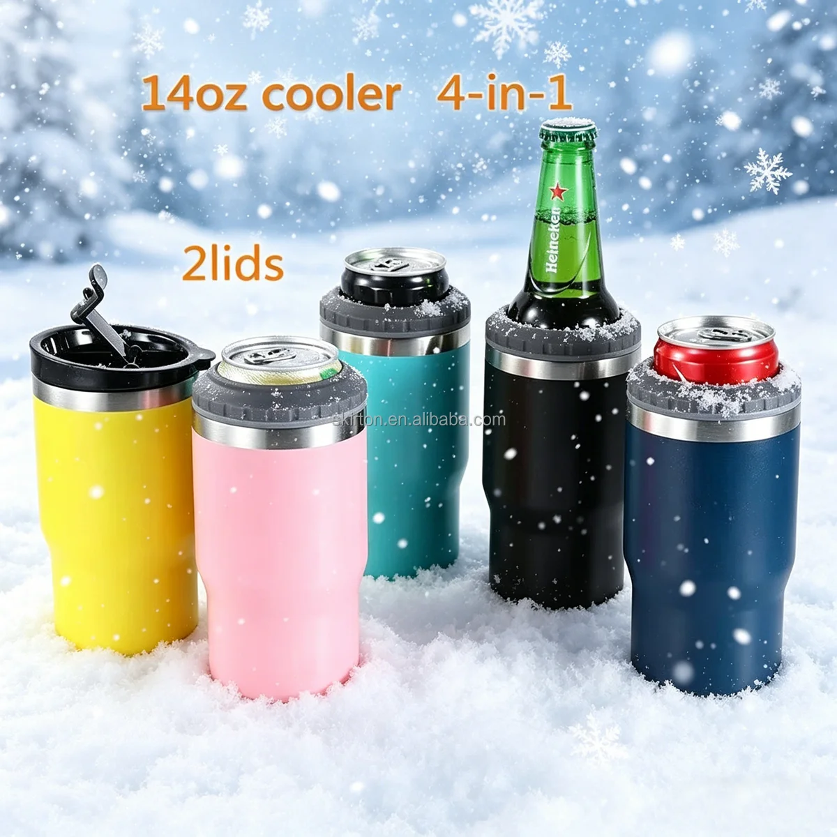 Beer Bottle Can Cooler, 14oz, Stainless, Steel - detail 2