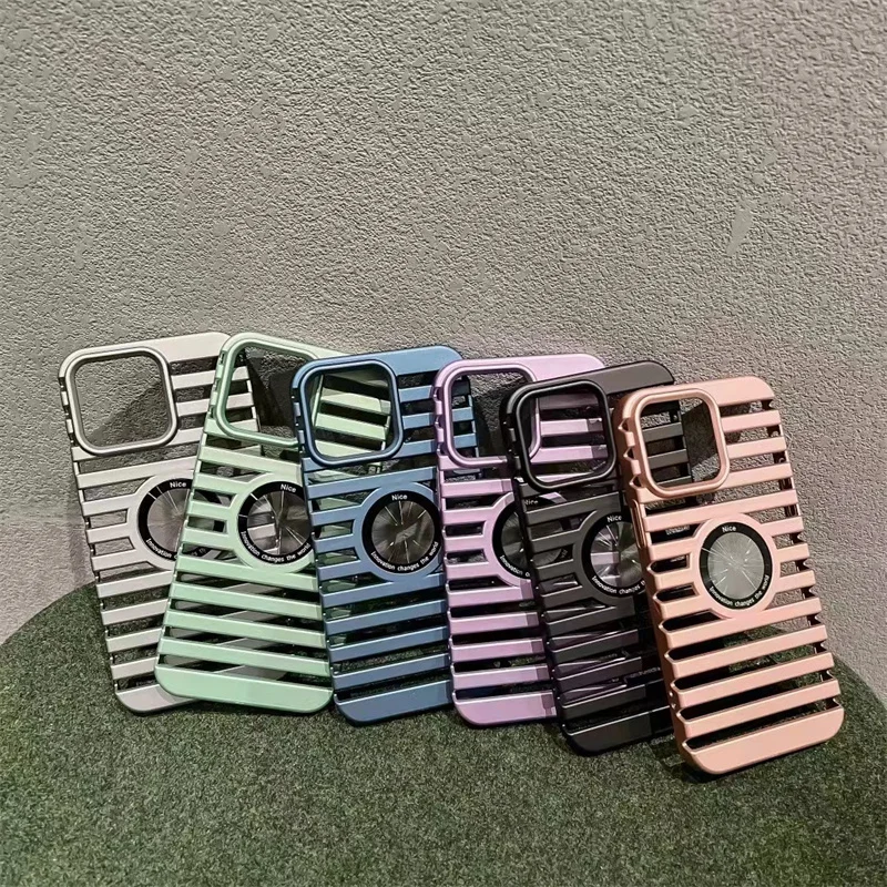 Metal Heat Dissipation Hollowed Out Anti Drop Protective Cover Phone Case For iPhone 15 Pro Max 14 13 12 11 Shell Cases