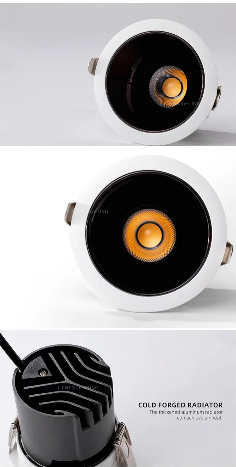 lc10222 hot sale round shopping mall aluminum 7w cob downlight recessed ceiling led spotlight-2