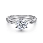 925 Silver Silver Wholesale 925 Sterling Silver Ring 416 Engagement CZ Diamond Rhodium Plating For Women