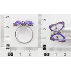 Gold Ring Ins Hot Gemstone Gold Sliver Plated Finger Ring Colorful Crystal Butterfly Ring For Luxury Women
