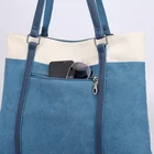 High Quality Custom Logo Multi Color Premium Large Capacity Canvas Shopping Bag With Pocket