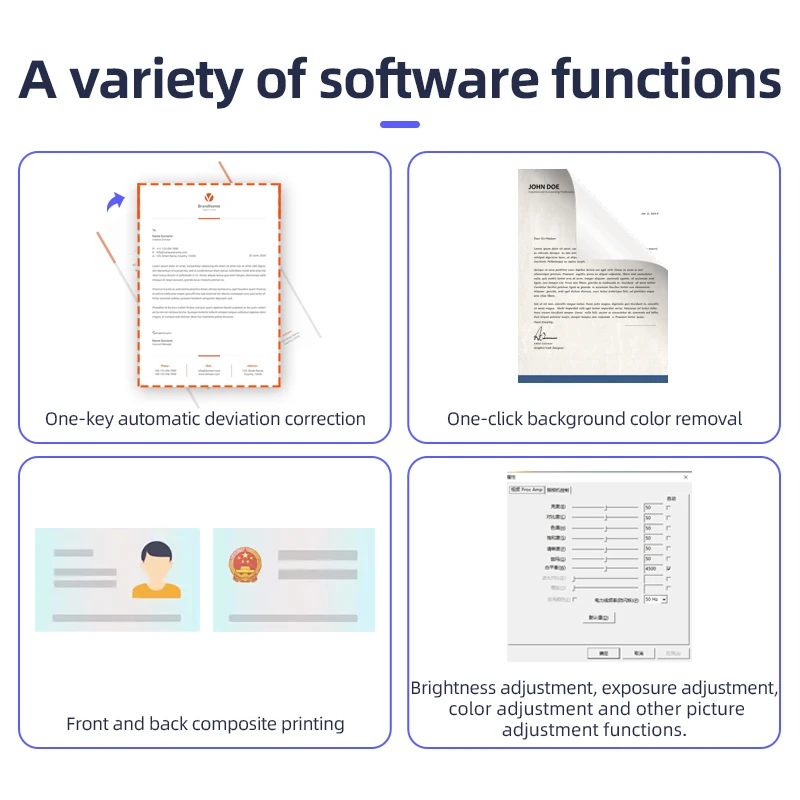 rts高速性能a4文档阅读器银行账单支票办公室图书馆图书文档扫描仪，带优质索尼组件