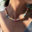 Pearl Fashion Alloy Bohemian Style Color Imitation Pearl Bead Necklace