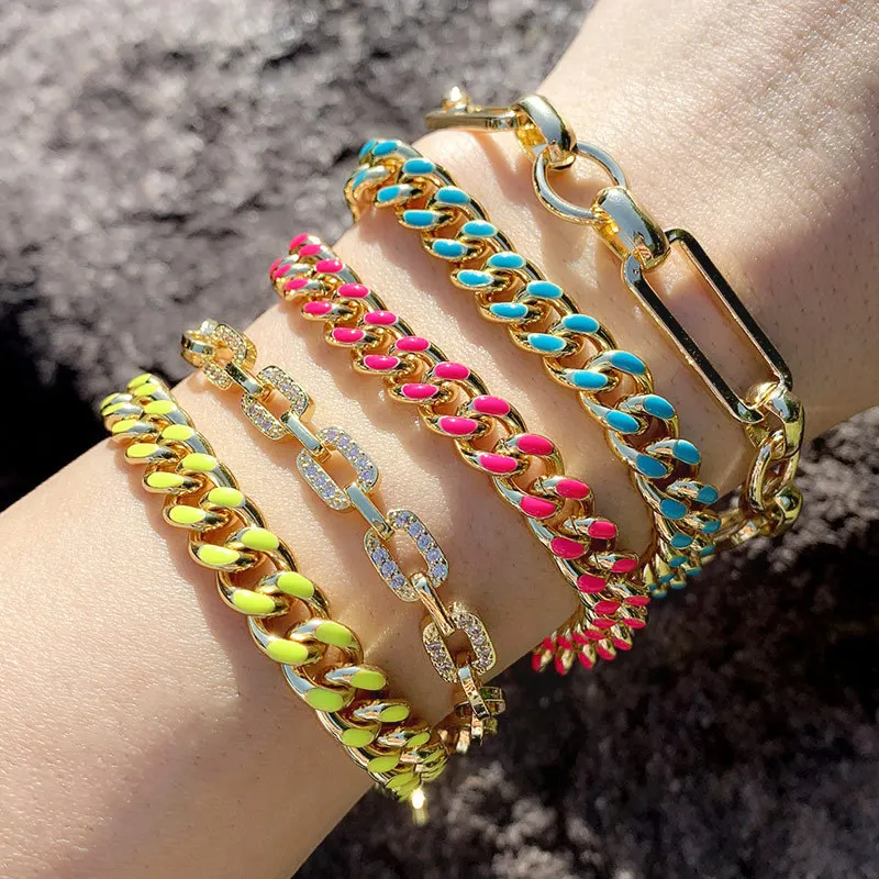 Bracelet Cuban Gold Link Chain Bracelet 