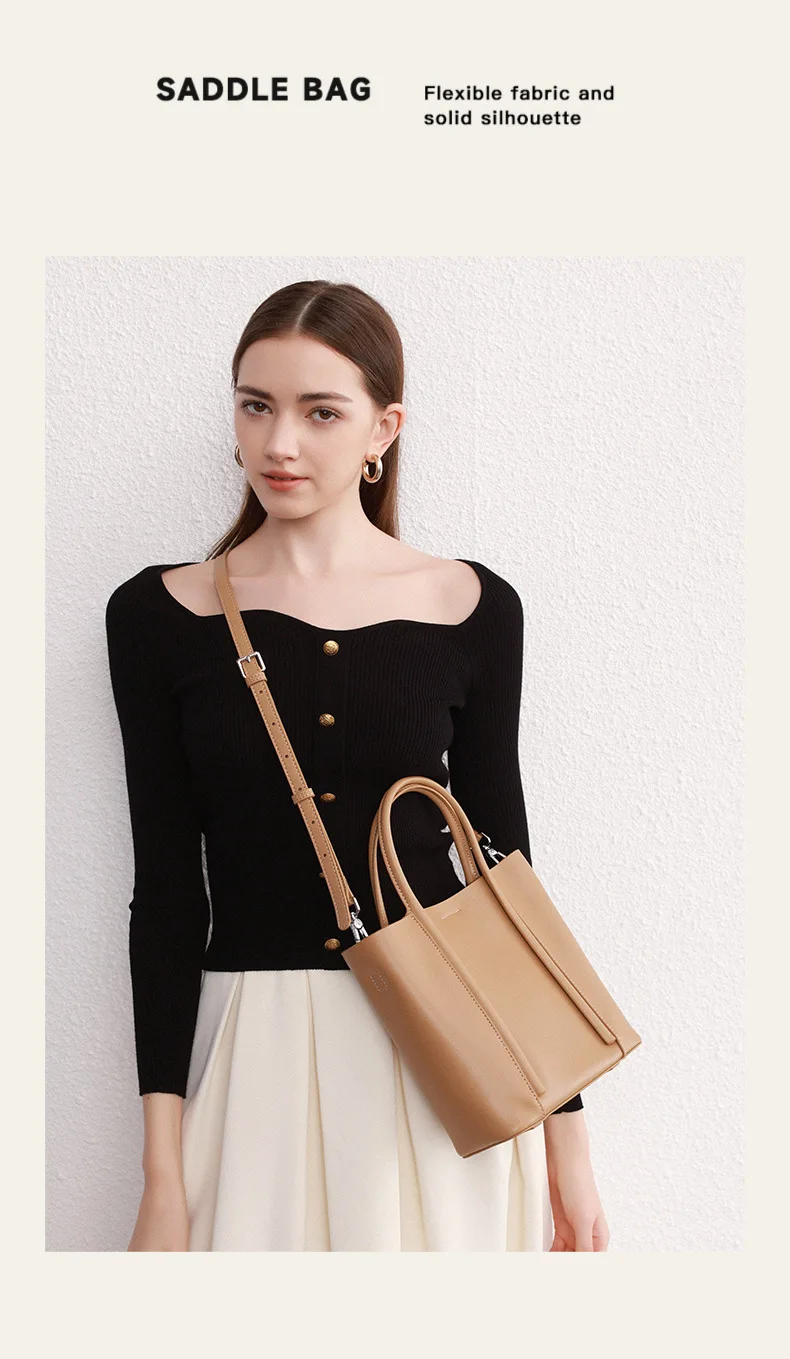 Andobag Genuine Cow Leather Handbag For Women Commute Shoulder