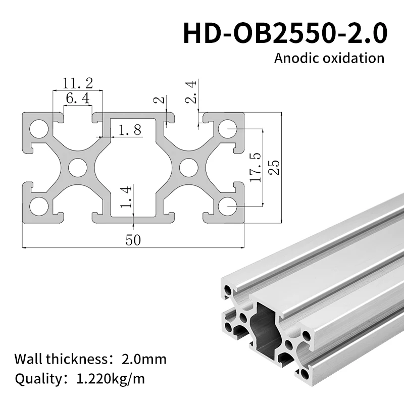 2550 Industrial Extruded Aluminum Profiles Are Suitable for Assembly Line Automation Equipment, Turning Hole Cutting Services details