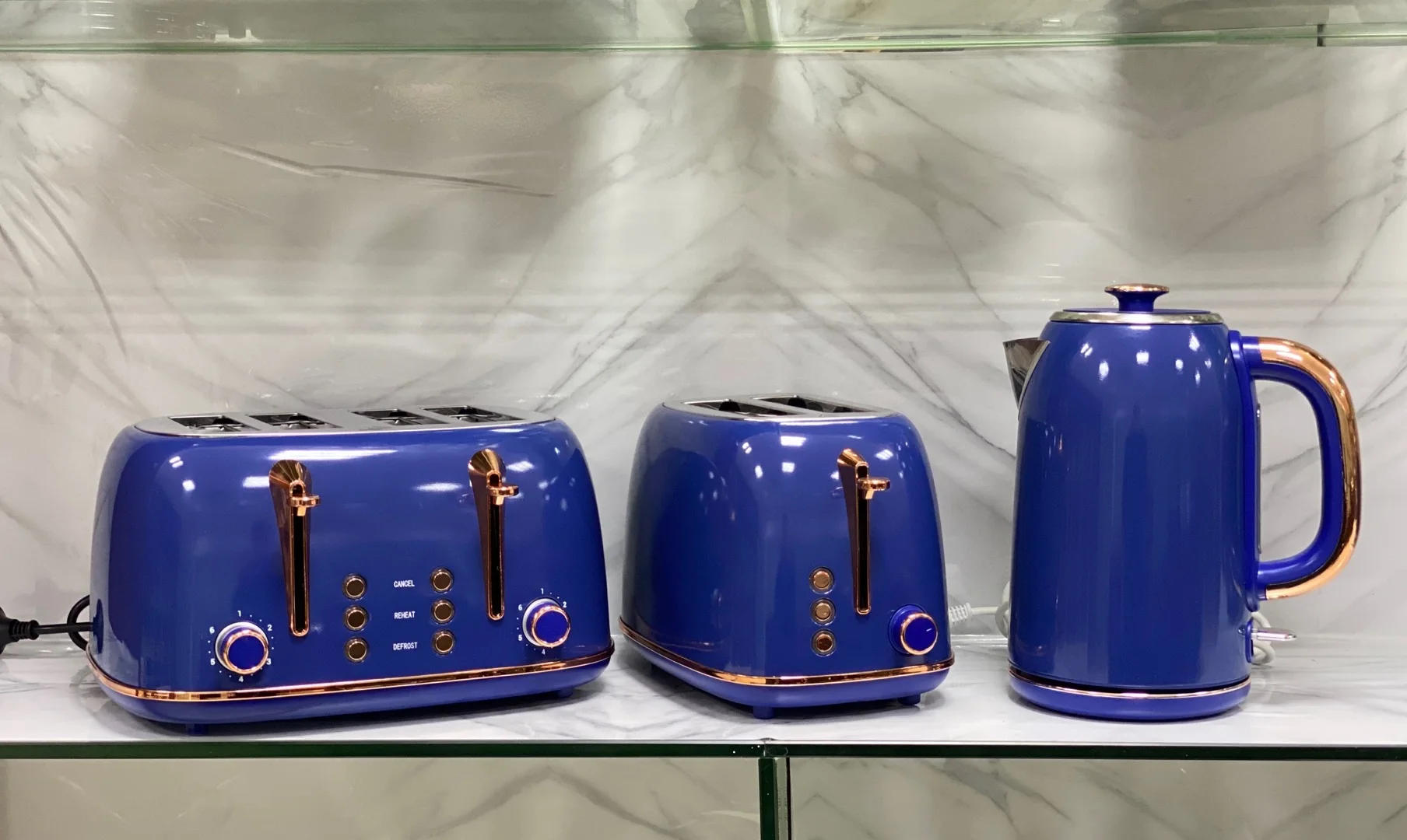 Kettle Electric Home Appliance Sets Retro Toaster Stainless Steel