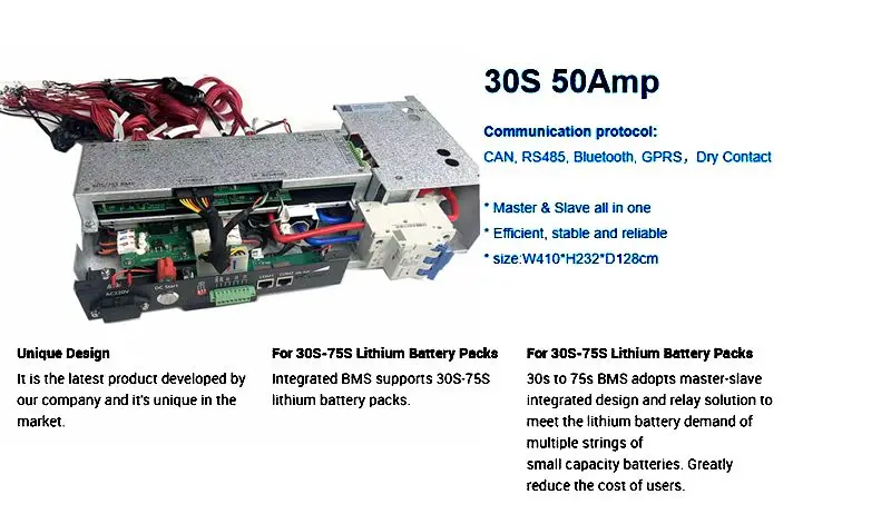 Integrated BMS Battery Management System with 3 Years Warranty for Solar Energy Storage Lithium Battery Packs