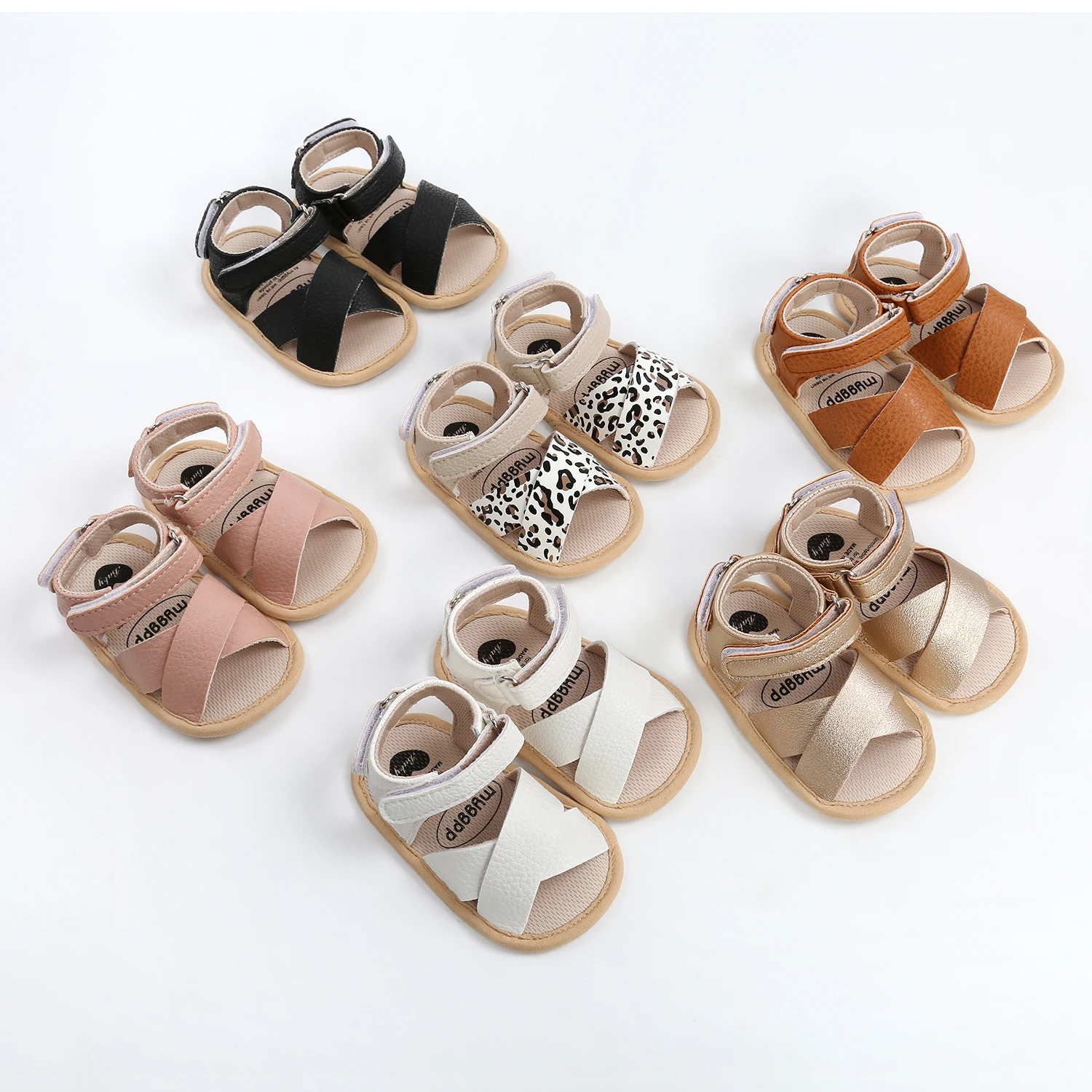 Hot selling Rubber sole footgrip fashion lovely baby girl sandals&slippers infant Baby shoes for summer wearing