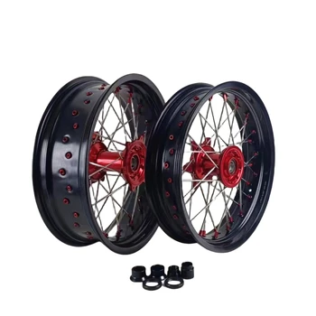 Customizable Fit CRF 250 2018 17 Inch 36 Spokes Anodization Alloy Motorcycle  Supermoto Wheels