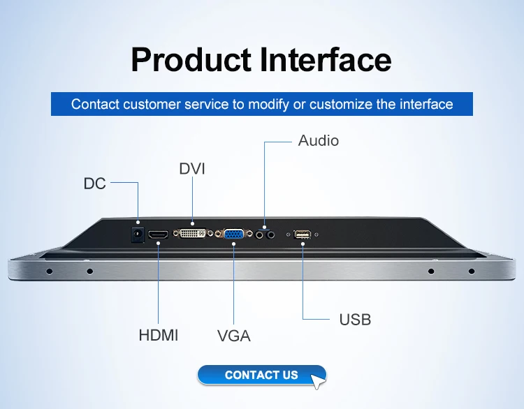 Wholesale Price 23.6/24 Inch 2K HD Industrial Screen Ip65 Waterproof Fanless Aluminum Case Industrial Monitor