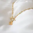 Necklace Necklace Factory Wholesale Old English Toggle Necklace Old English Initial Gothic Letter Necklace