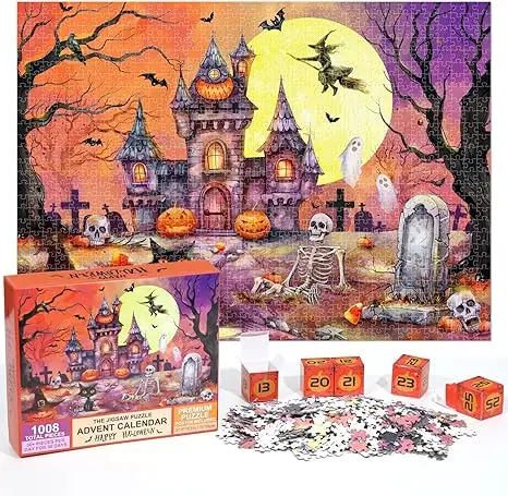 Custom Holiday Advent Calendar Jigsaw Puzzle 1000 Pieces Christmas Countdown Wooden Puzzle Game for Family Kids Gift supplier