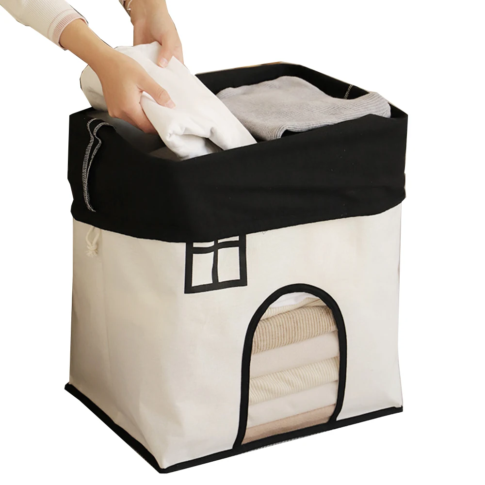 Wholesale Custom small house cotton drawstring storage bag clothing organized for kids home laundry bag