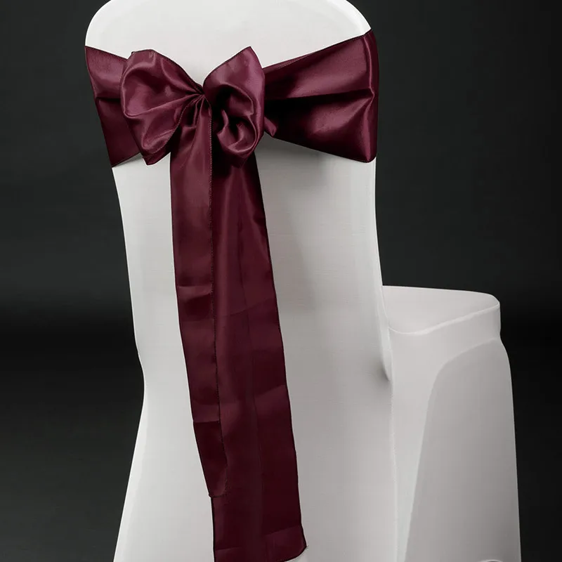Hotel Satin Spandex Ribbon (Non-finished Product) Chair Sash Wedding Decoration Color Butyl Satin Ribbon