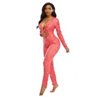 Printed Sexy Manufacturer's Custom Printed One-piece Pajamas Sexy Long Sleeve One-piece Home Pants