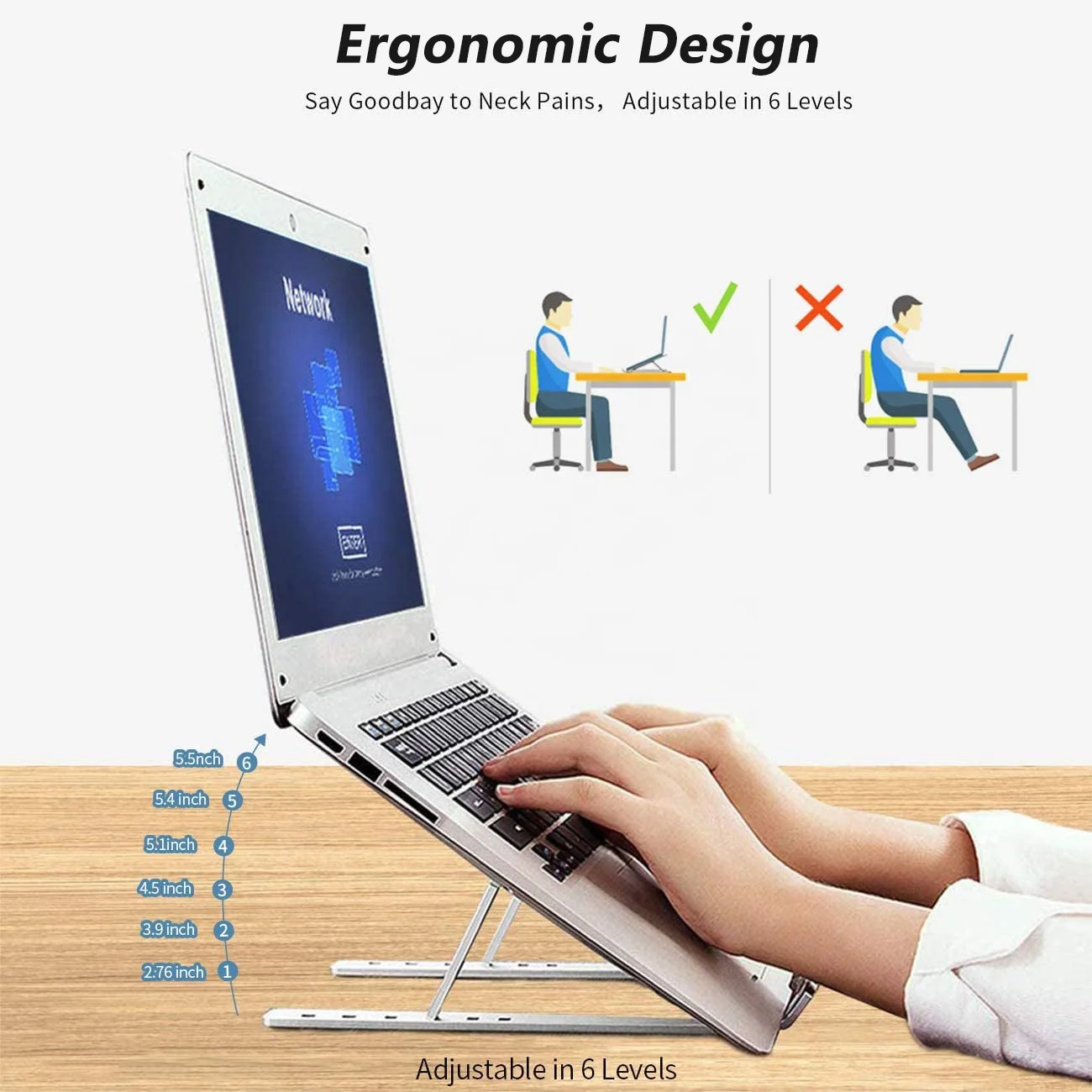 Free Sample Notebook Tablet PC Stand Metal Aluminum Alloy Portable Adjustable Laptop Stands