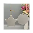 Ornaments Personalized Custom Decoration Sublimation Blank White Ceramic Ornaments Hanging Pendant