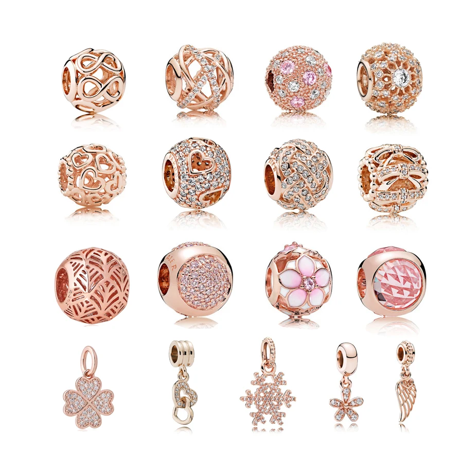 rose gold designer charms