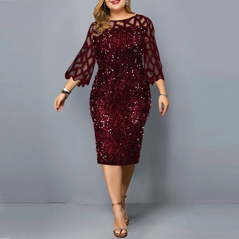 Buy Elegant Sequined Dress,Maxi Dresses 