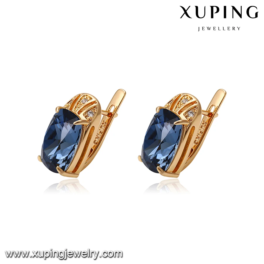 93950 xuping jewelry Luxurious Design Beautifully Elegant Crystal Multicolor 18k Gold Plated Earrings