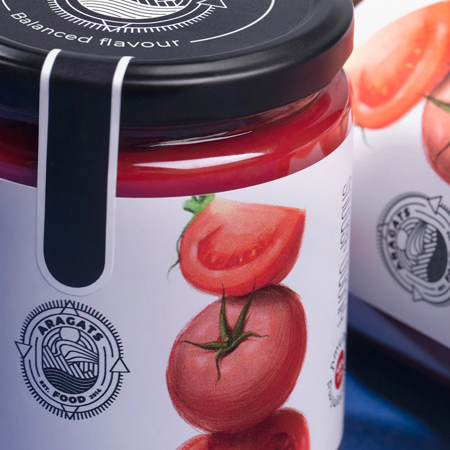 Custom waterproof bio-degradable PLA Label compostable cap seal Jam Pickle Sticker for fruit food glass bottle jar packaging