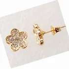 Hoop Modern Fashion High Quality Flower Design Earring Hoop Jewelry Small Stud 18k Gold Earrings