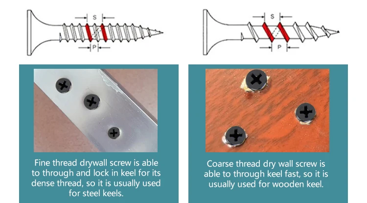 Philips Bugle-Head Coarse Thread Sharp Point Black Phosphated Drywall Screws manufacturer fine thread 3.5*25mm 3.5 mm x 35 mm tornillos gray Trumpet Screw Philips drive gypsum board screws Plasterboard parafusos csk metal mdf screw