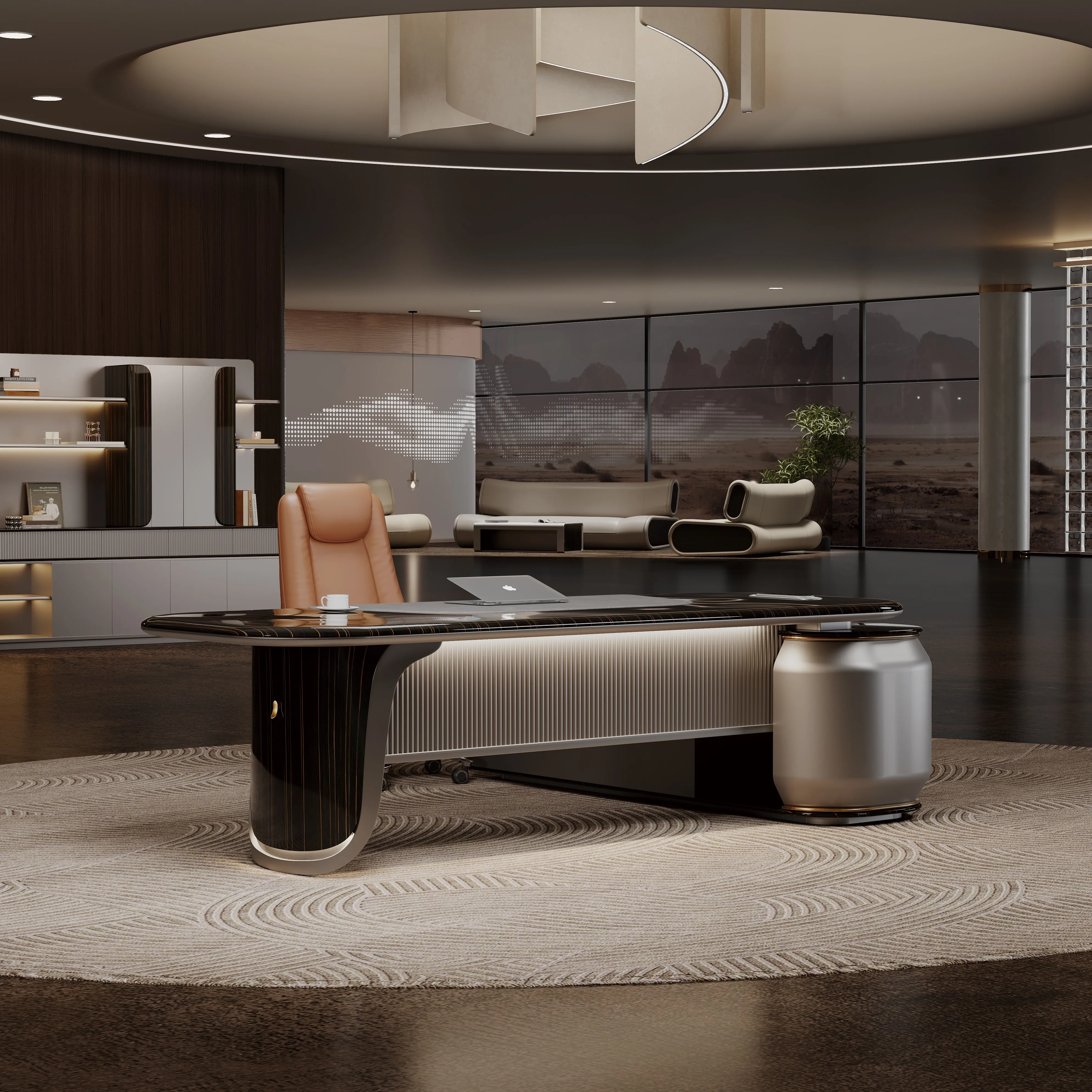 Modern MDF Black Office Desk Regular Size L Shaped Melamine Wood Style for Study Work Computer Table for Office Furniture