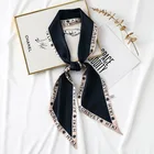 Black Silk Scarf GLS020 Custom Print Women Black Square Twill Silk Scarf