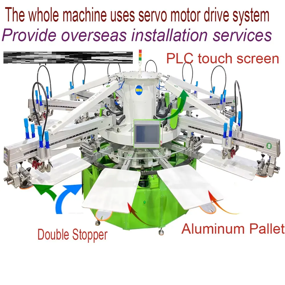 product full set of automatic 3 color 8 station screen printing machine for t shirts dtg printer t shirt printing machine-4