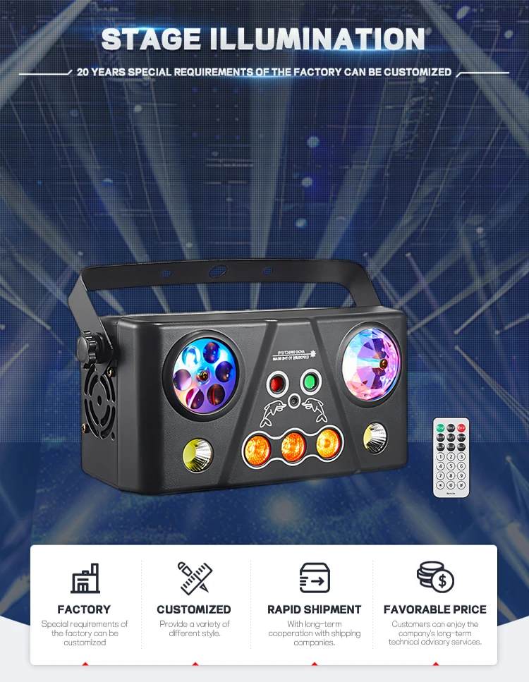 With Remote Control Portable LED Stage Lights for Festive Ambience & Parties for Dance Floor Decorations