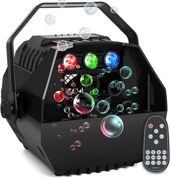 Topflashstar New Automatic Bubble Machine Wireless Remote Colorful LED Bubble Make Machine For Wedding Party Children Toys