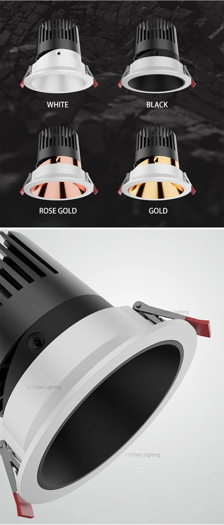 lc2003 high brightness adjustable indoor recessed aluminum 5 10w 10 15w 15 25w round ceiling led downlight-1