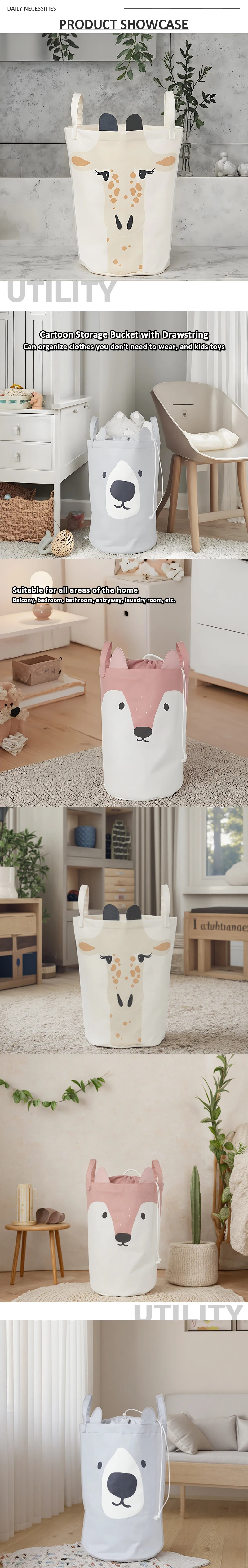 product large convenient collapsible home cloth storage bagscotton linen material for kids toys baby laundry home organization-4