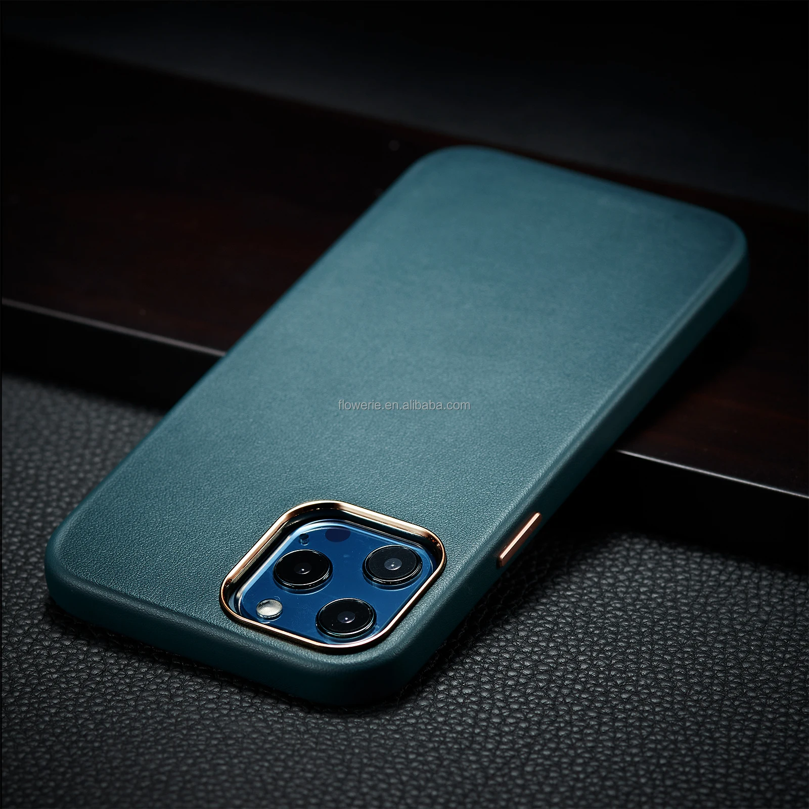 CUAP061 Customized logo Offical For iPhone Leather Case  Leather Phone Case Cover For iPhone 12 Leather Case with camera frame