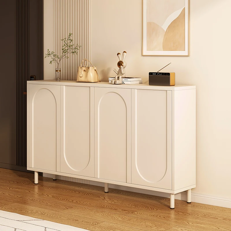 Modern Elegant Wooden White Home Shoe Cabinet Storage for Living Room Entryway with Door