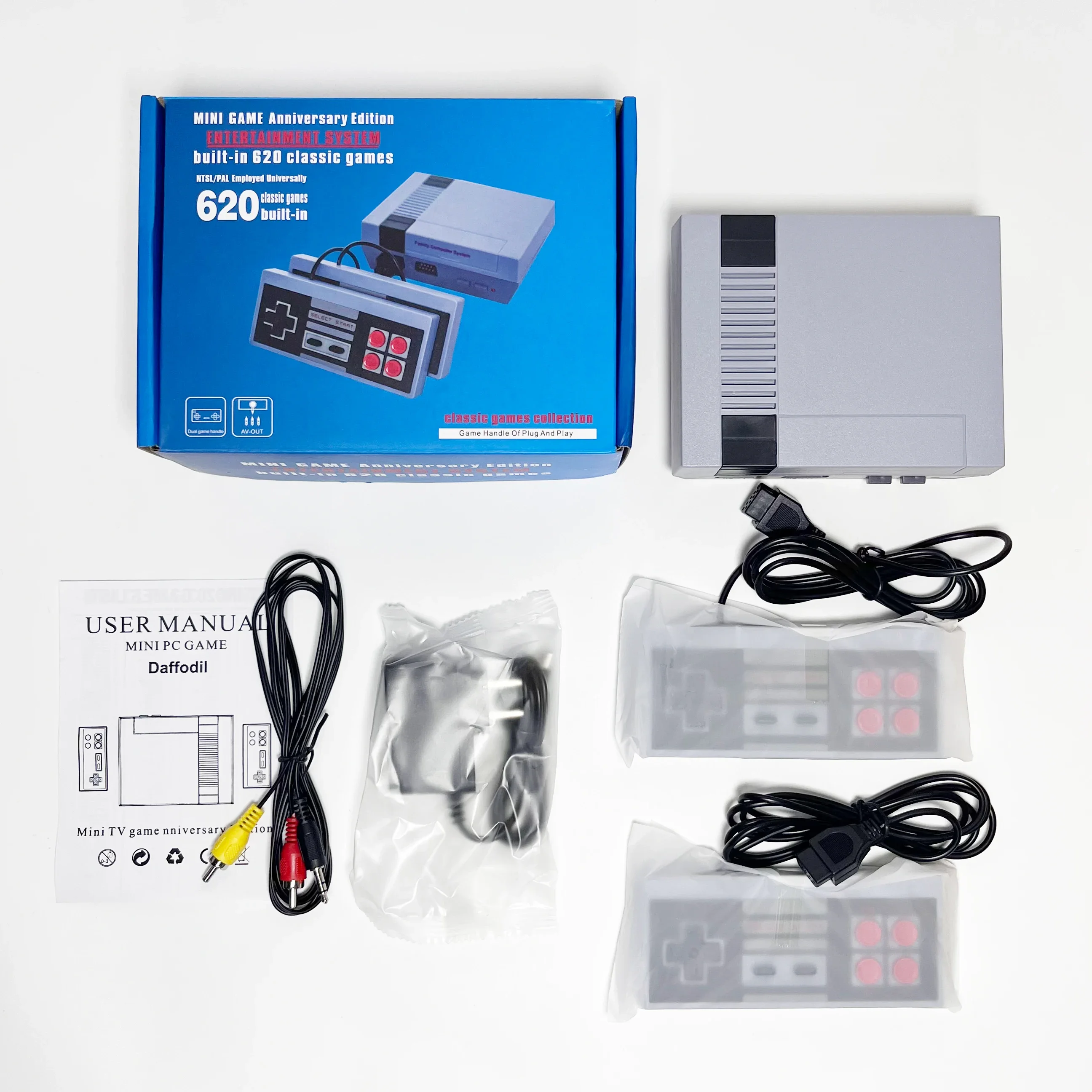 NES620 Video Game Console AV2.4G Wireless Controller 620 Games 8 Bit Nostalgic FC Game Console