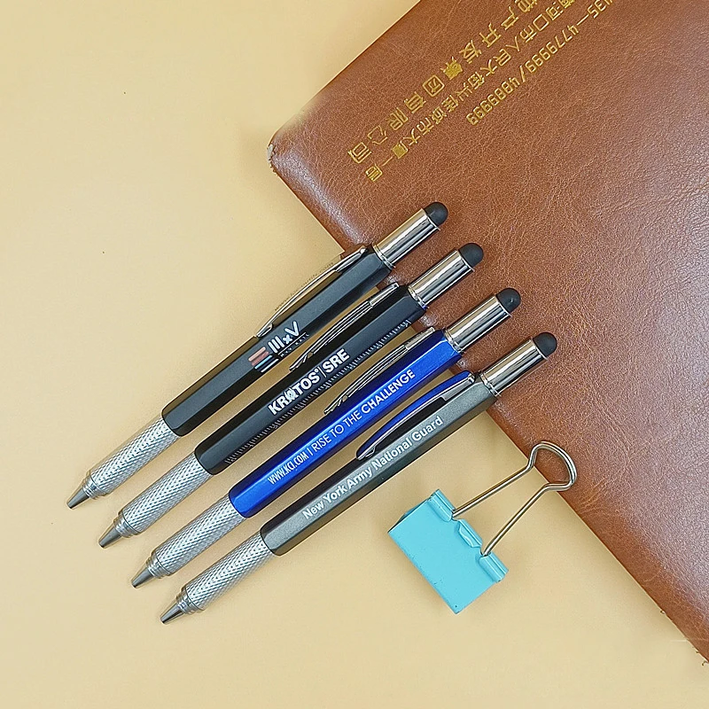 6 in 1 Cool Gadget with Ruler Level Screwdriver Stylus Ballpoint Pen