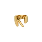 Letter Rings Western Style Initial Letter Rings Gold Copper Cuff Rings For Women